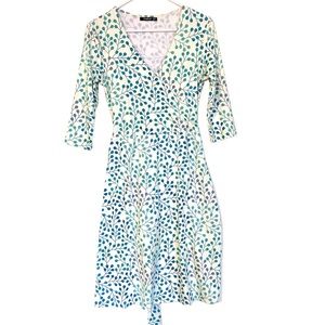 PATTYBOUTIK WOMEN’S GREEN FLORAL WRAP DRESS SIZE- S